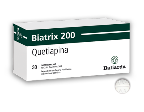 Biatrix Quetiapina 200 mg Baliarda Caja x 30 Comprimidos