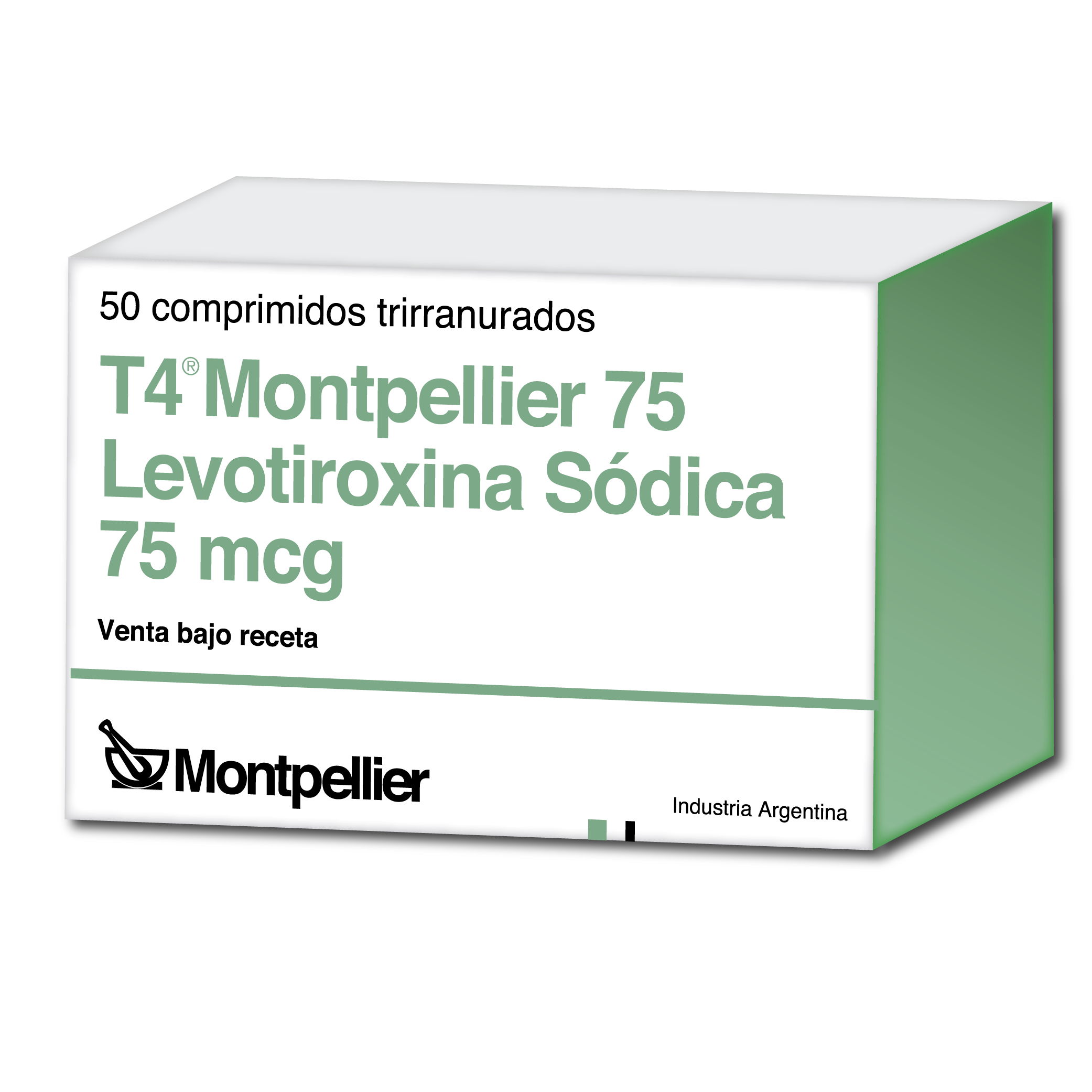T4 Montpellier 75 Levotiroina 75 mcg Montpellier Caja x 50 Comprimidos