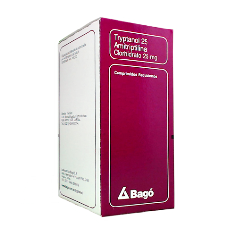 Tryptanol Amitriptilina Clorhidrato 25 mg Bagó Caja x 100 Comprimidos