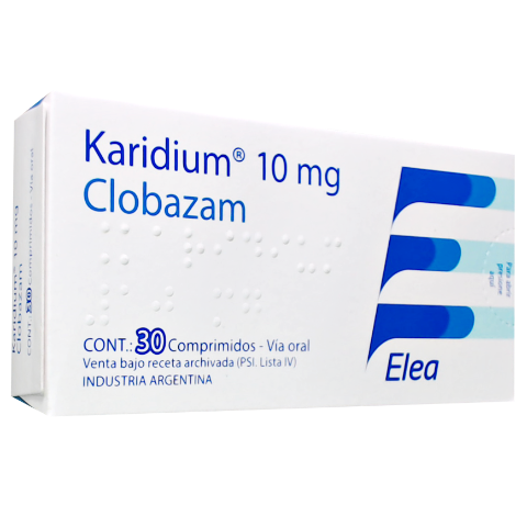 Karidium Clobazam 10 mg Elea Phoenix Caja x 30 Comprimidos