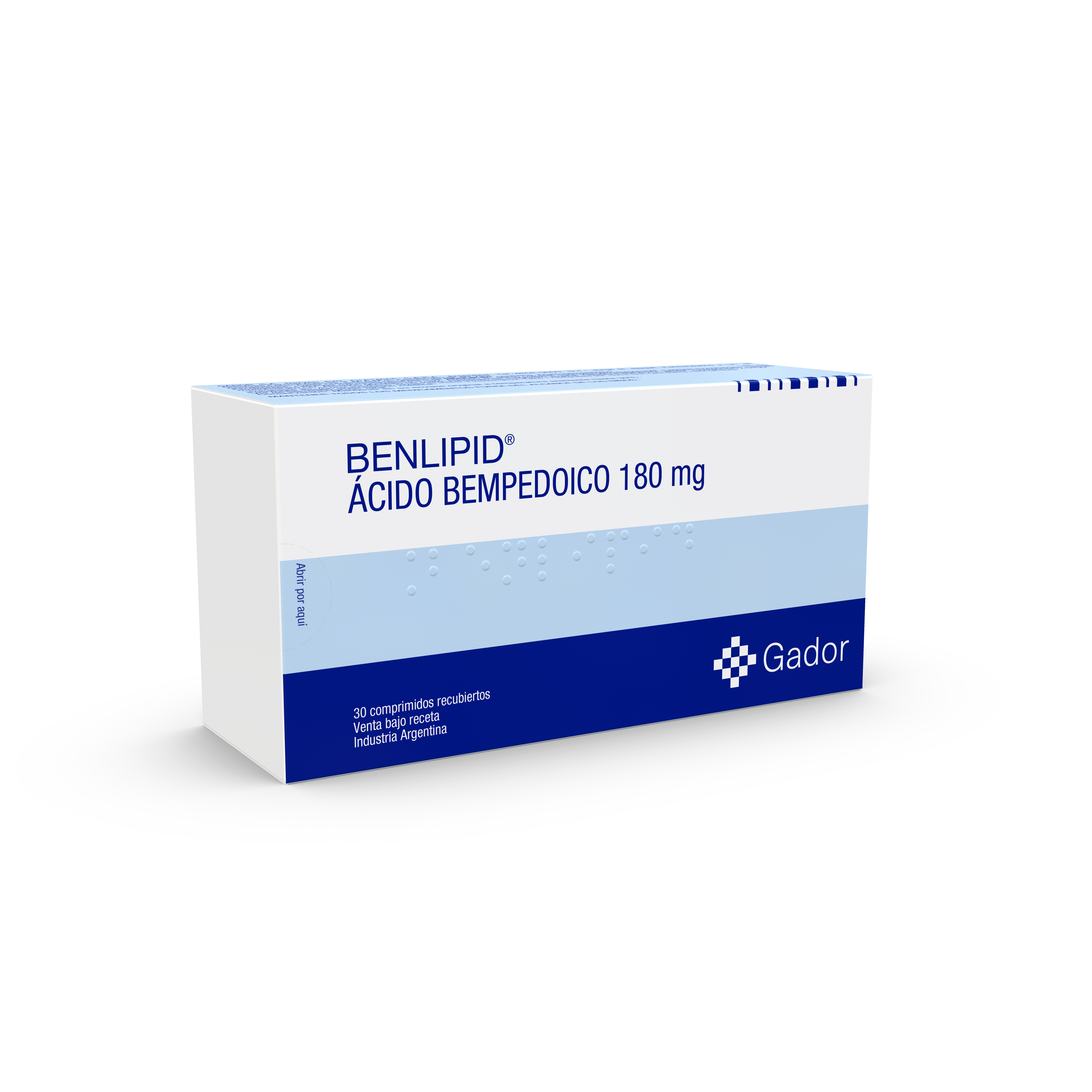 Benlipid Ácido Bempedoico 180 mg Gador Caja x 30 Comprimidos