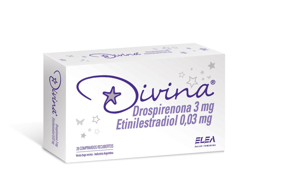 Divina Drospirenona + Etinilestradiol 3mg/0,03 mg Elea Phoenix Caja x 28 Comprimidos