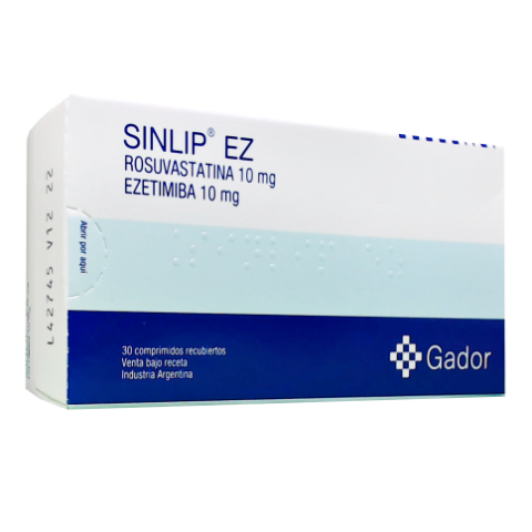 Sinlip Ez 10/10 Ezetimiba + Rosuvastatina 10mg/10mg Gador Caja x 30 Comprimidos