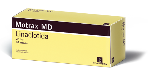 Motrax MD Linaclotida 145 mcg Roemmers Caja x 10 Cápsulas
