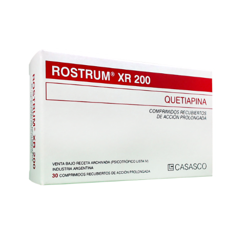 Rostrum XR Quetiapina 200 mg Casasco Caja x 30 Comprimidos