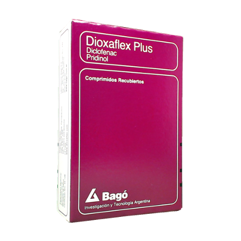 Dioxaflex Plus Diclofenaco Sódico + Pridinol Mesilato 50mg/4mg Bagó Caja x 15 Comprimidos