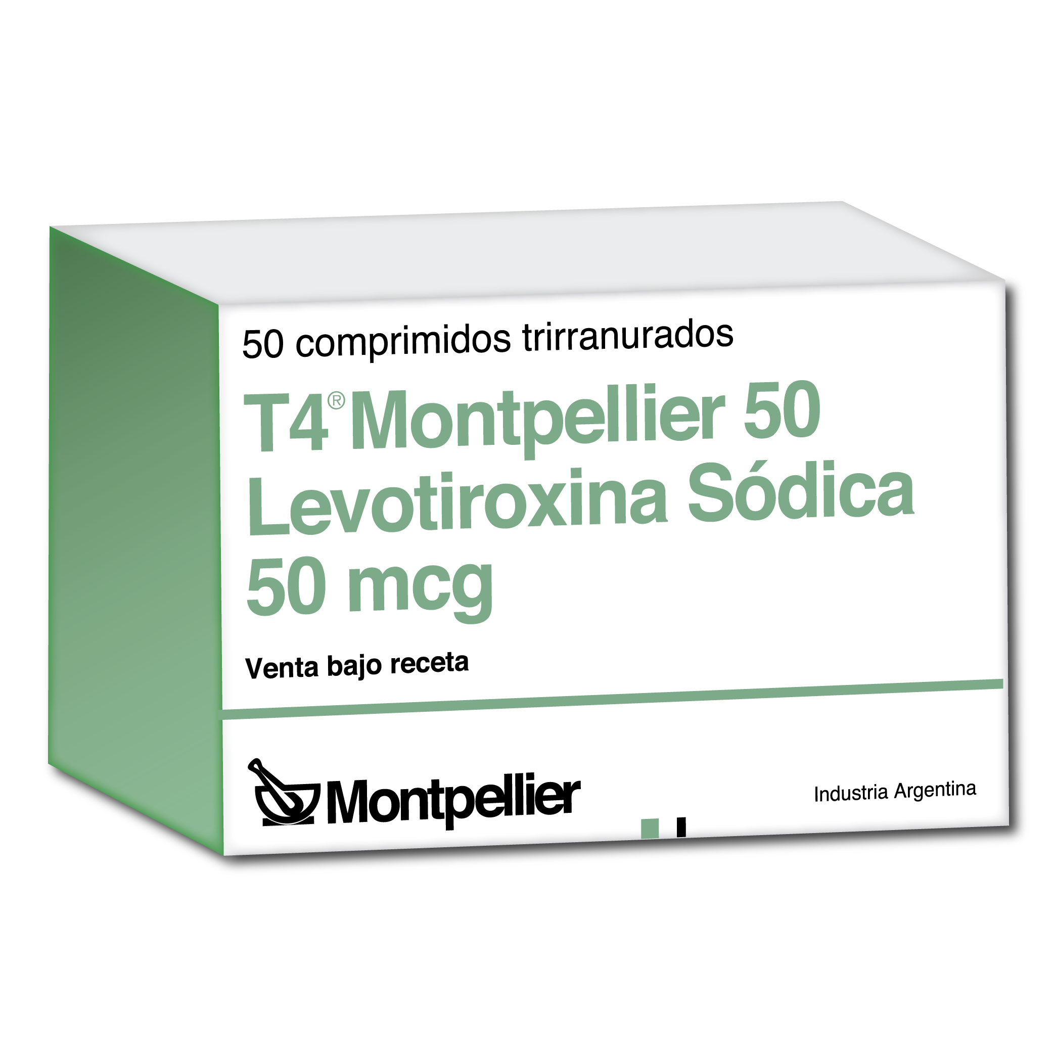 T4 Montpellier 50 Levotiroina 50 mcg Montpellier Caja x 50 Comprimidos