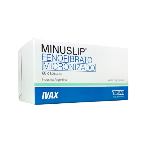 Minuslip Fenofibrato Micronizado 200 mg Ivax Caja x 60 Cápsulas