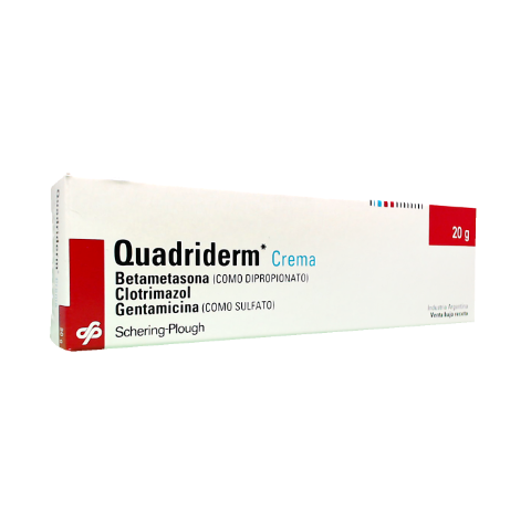 Quadriderm Betametasona + Clotrimazol + Gentamicina 0,1%/1%/0,1% Organon Crema x 20 g