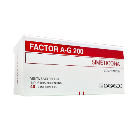 Factor Ag 200 Simeticonas 200 mg Casasco Caja x 40 Comprimidos