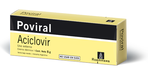 Poviral Aciclovir 400 mg Roemmers Caja x 20 Comprimidos