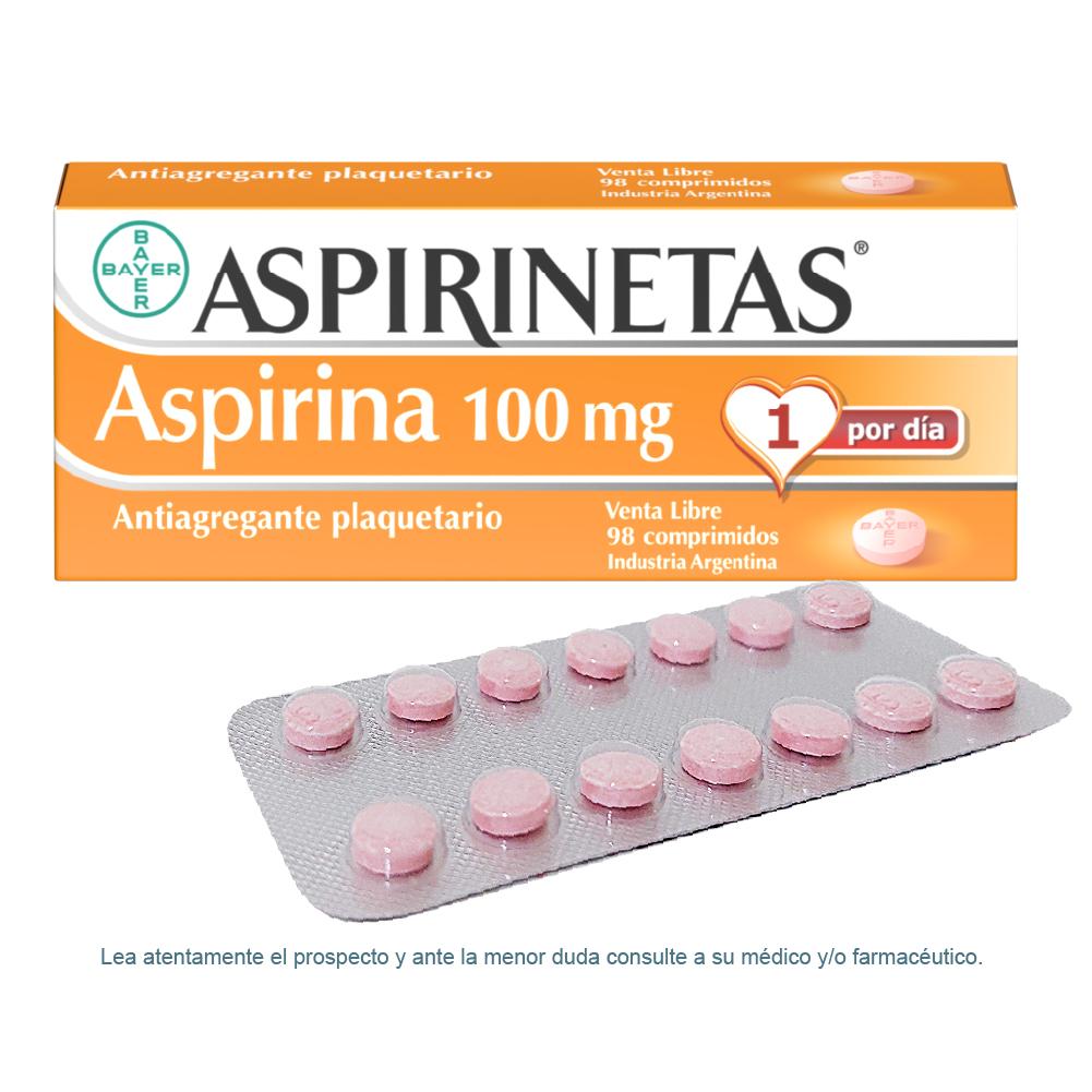 Aspirinetas Ácido AcetilSalicílico 100 mg Bayer Caja x 98 Comprimidos
