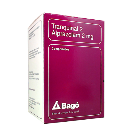 Tranquinal Alprazolam 2 mg Bagó Caja x 100 Comprimidos