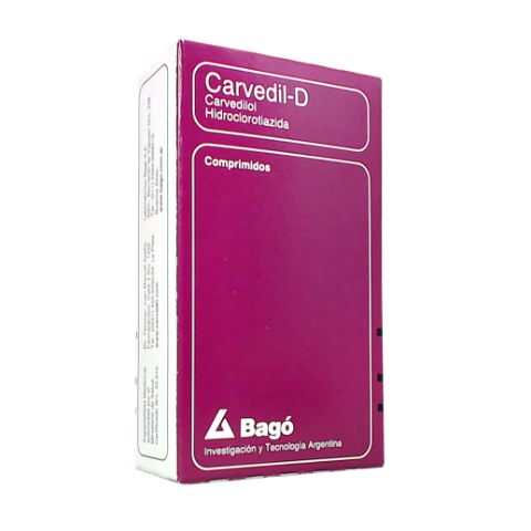 Carvedil D Carvedilol 25 mg Bagó Caja x 28 Comprimidos