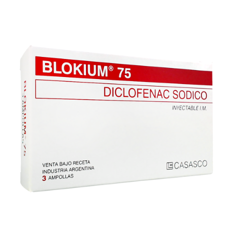 Blokium Diclofenaco Sódico 75 mg Casasco 3 Ampollas x 3 ml