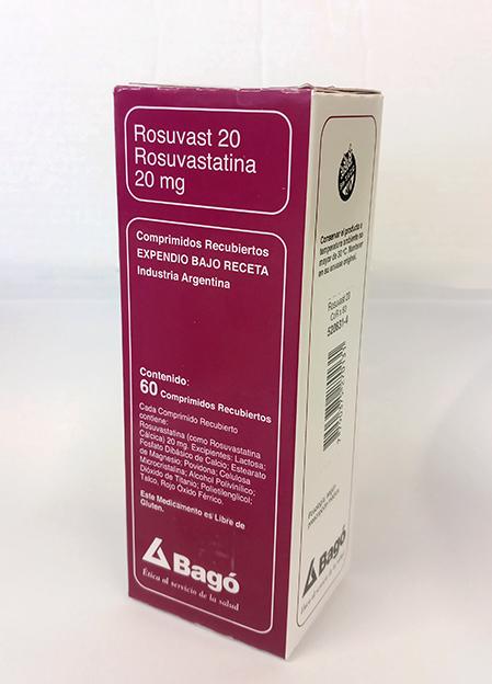 Rosuvast Rosuvastatina 20 mg Bagó Caja x 60 Comprimidos