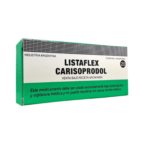 Listaflex Carisoprodol 350 mg Finadiet Caja x 20 Comprimidos