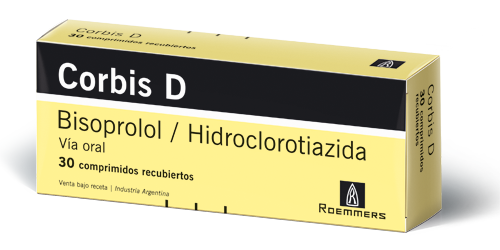 Corbis D Hidroclorotiazida + Bisopropol 12.5mg/5mg Roemmers Caja x 30 Comprimidos