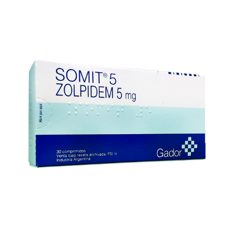 Somit Zolpidem Hemitartrato 5 mg Gador Caja x 30 Comprimidos