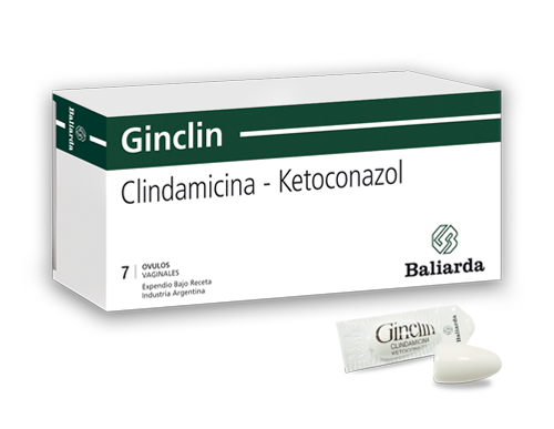 Ginclin Ketoconazol + Clindamicina 100mg/400 mg Baliarda Óvulo x 7 und