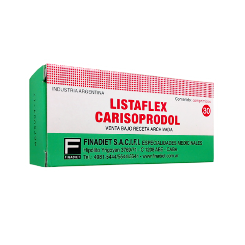 Listaflex Carisoprodol 350 mg Finadiet Caja x 30 Comprimidos
