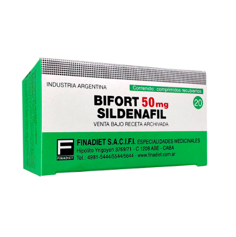 Bifort Sildenafil 50 mg Finadiet Caja x 20 Comprimidos