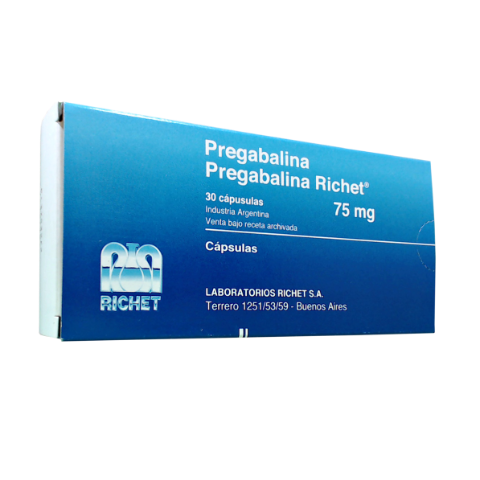 Pregabalina 75 mg Richet Caja x 30 Cápsulas