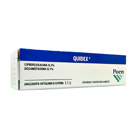 Quidex Ciprofloxacina + Dexametasona 0,3%/0,1% Poen Unngüento x 3,5 g