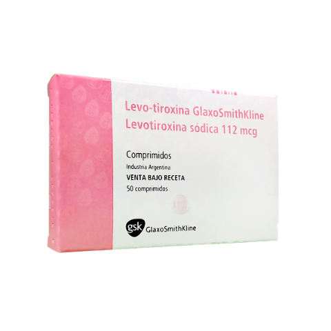 Levotiroxina 112 mcg GSK Caja x 50 Comprimidos