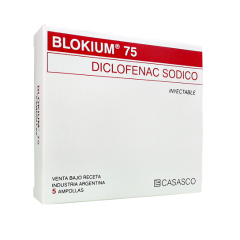 Diclofenaco Sodico 75 mg Blokium Casasco Solución Inyectable Caja x 5 ...