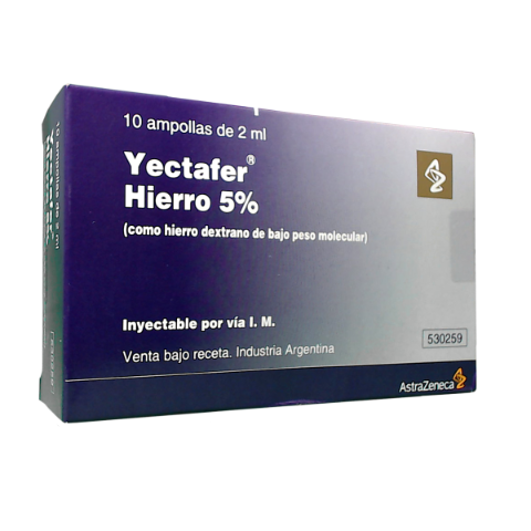 Yectafer Hierro 5% X10 Ampollas