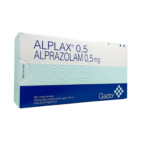 Alplax Alprazolam 0,5 mg Gador Caja x 30 Comprimidos