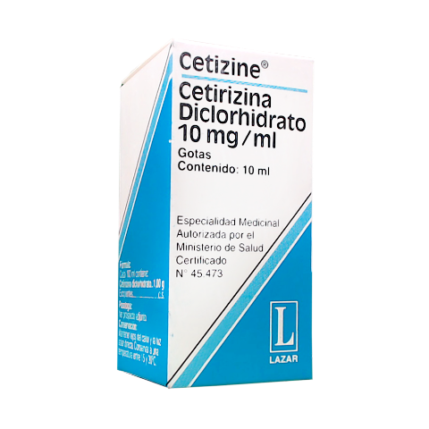 Cetizine Cetirizina 1mg/ml Lazar y Cia Solución Gotas Frasco x 10 ml