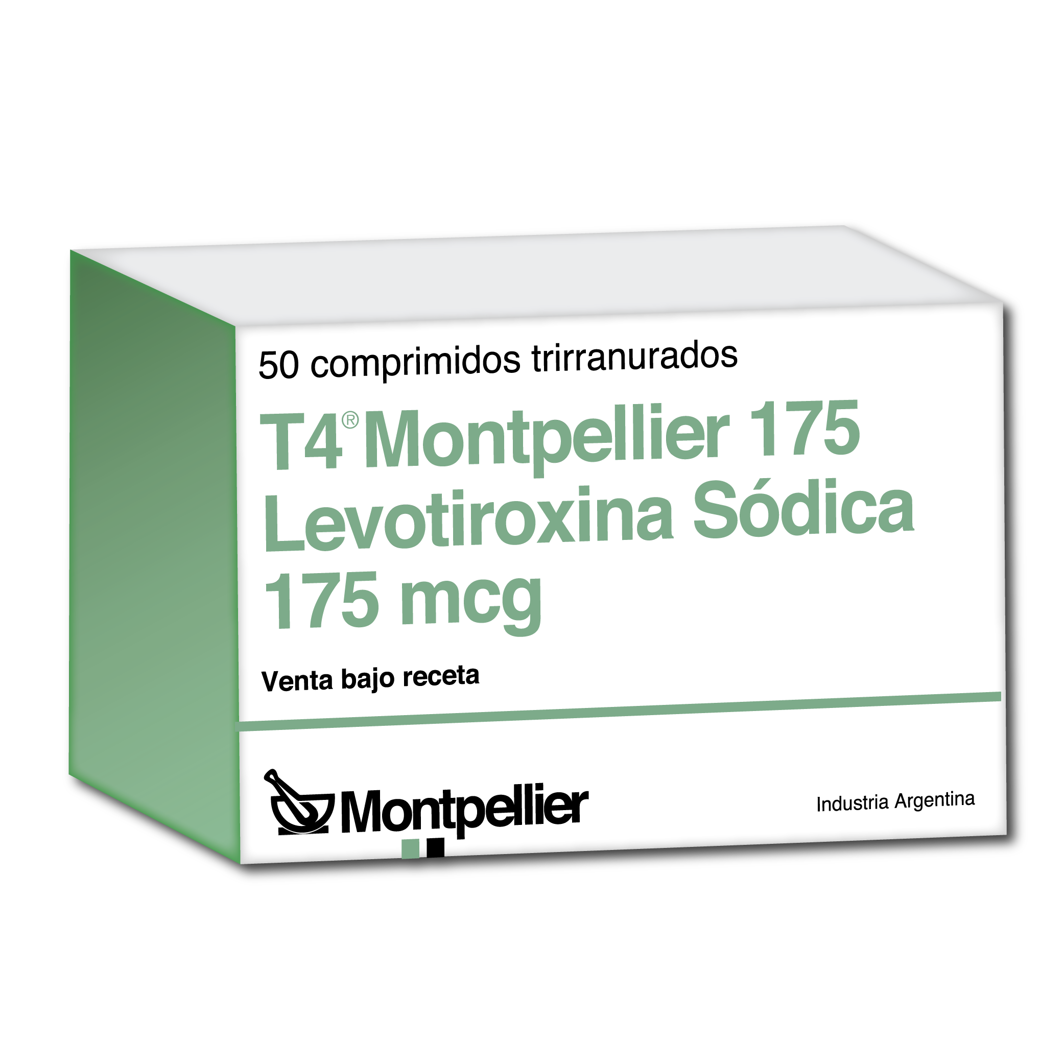 T4 Montpellier 175 Levotiroina 175 mcg Montpellier Caja x 50 Comprimidos