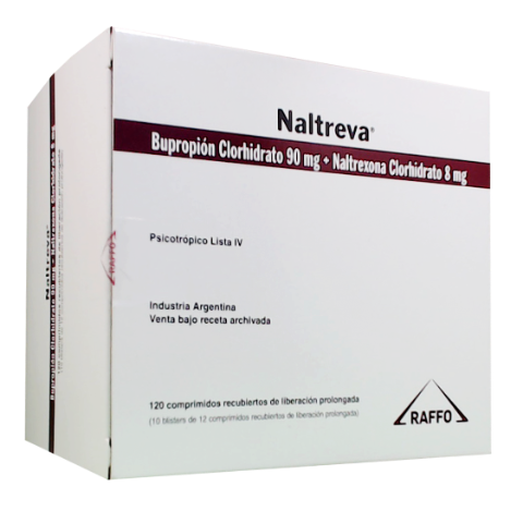 Naltreva Bupropion Clorhidrato + Naltrexona Clorhidrato 90mg/8mg Monte Verde Caja x 120 Comprimidos
