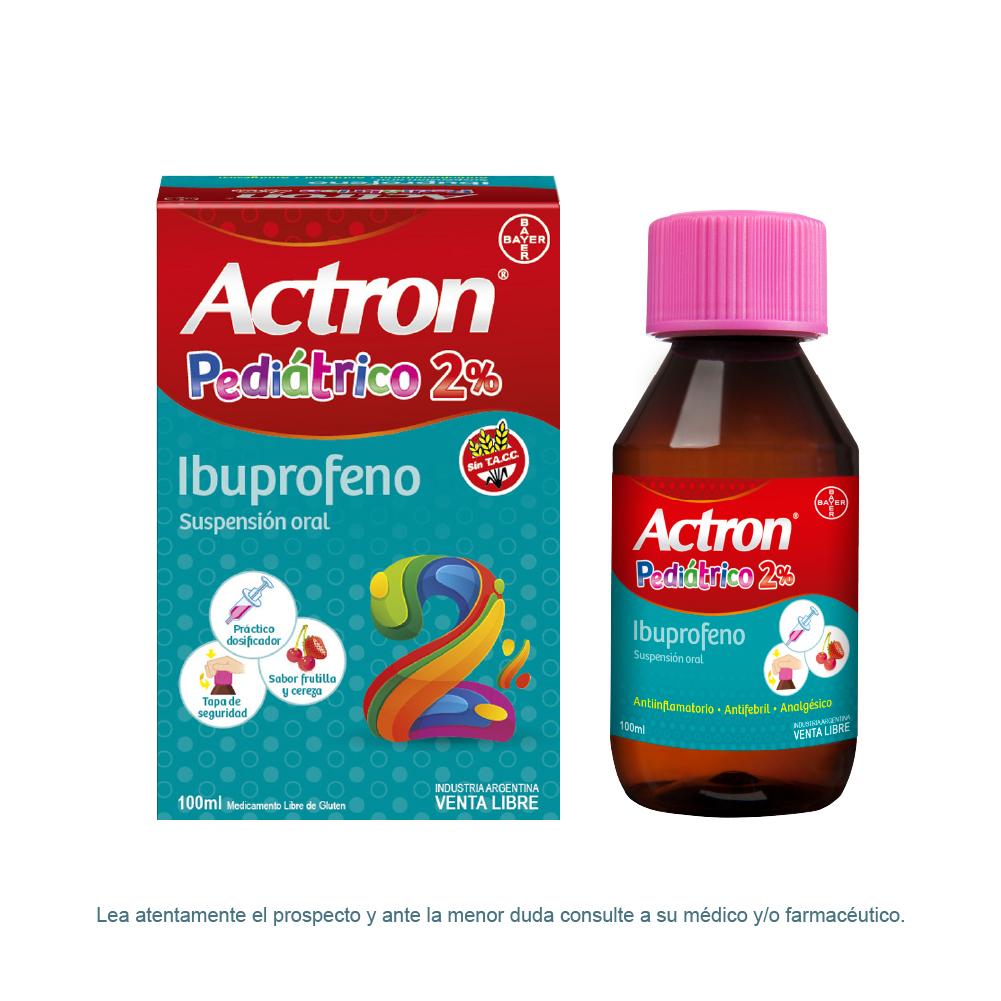 Actron Pediatrico Ibuprofeno 100mg/5ml Bayer Suspensión Oral x 100 ml