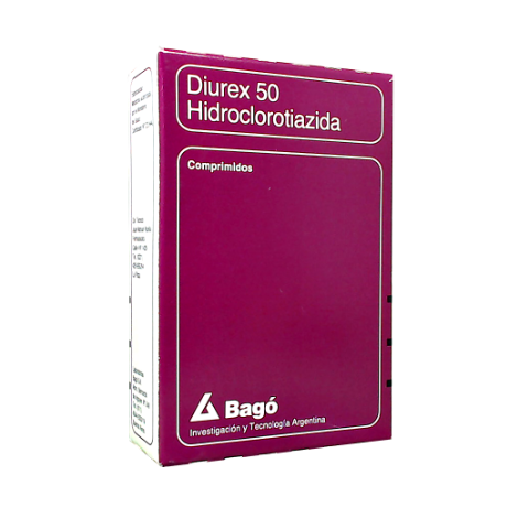 Diurex Hidroclorotiazida 50 mg Bagó Caja x 60 Comprimidos