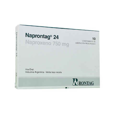 Naprontag 24 Naproxeno 750 mg Rontag Caja x 10 Comprimidos