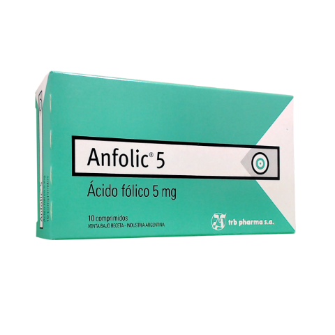 Anfolic Ácido Folico 5 mg TRB Caja x 10 Comprimidos