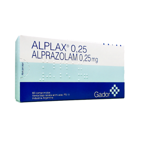 Alplax Alprazolam 0,25 mg Gador Caja x 60 Comprimidos