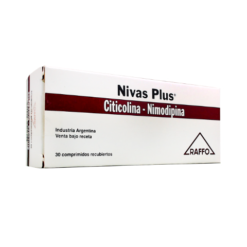 Nivas Plus Nimodipina + Citicolina 30 mg/comprimido/100 mg/comprimido Monte Verde Caja x 30 Comprimidos