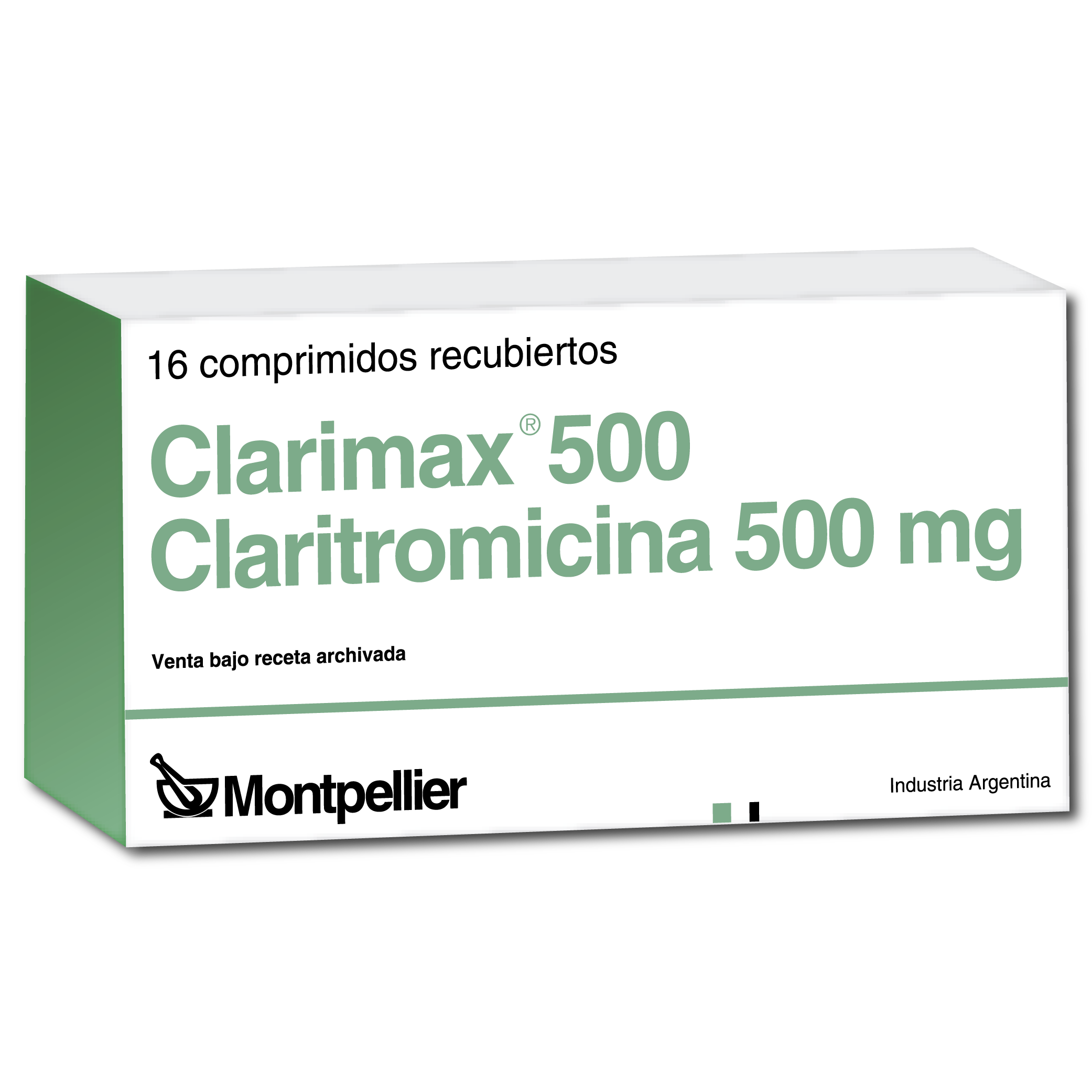 Clarimax Claritromicina 500 mg Montpellier Caja x 16 Comprimidos
