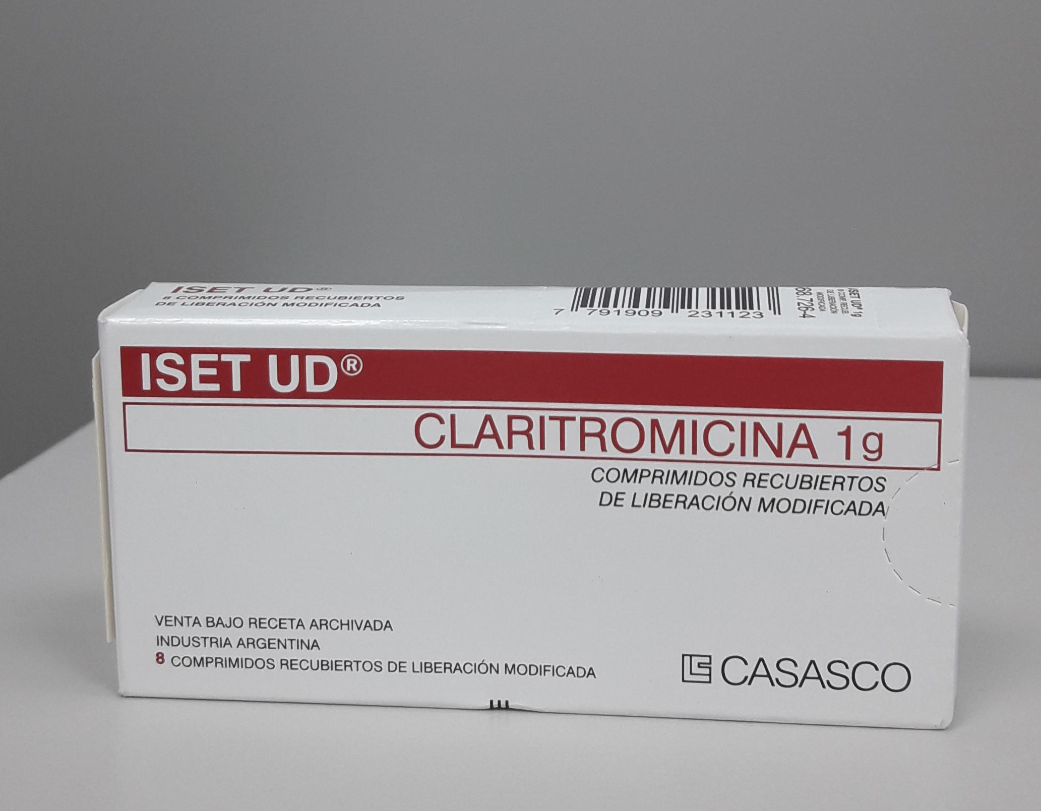 Iset UD Claritromicina 125mg/5ml Casasco Caja x 8 Comprimidos