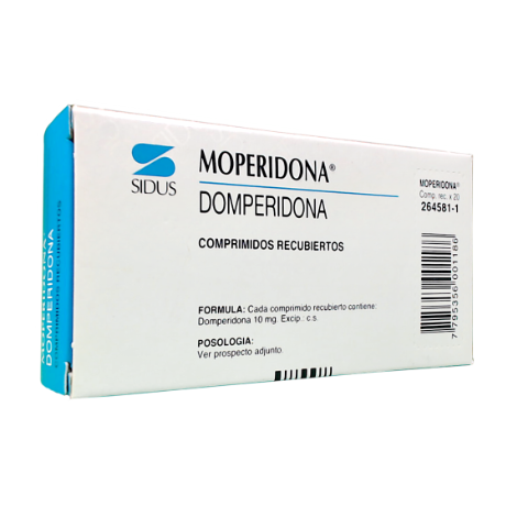 Moperidona Domperidona 10 mg Sidus Caja x 20 Comprimidos