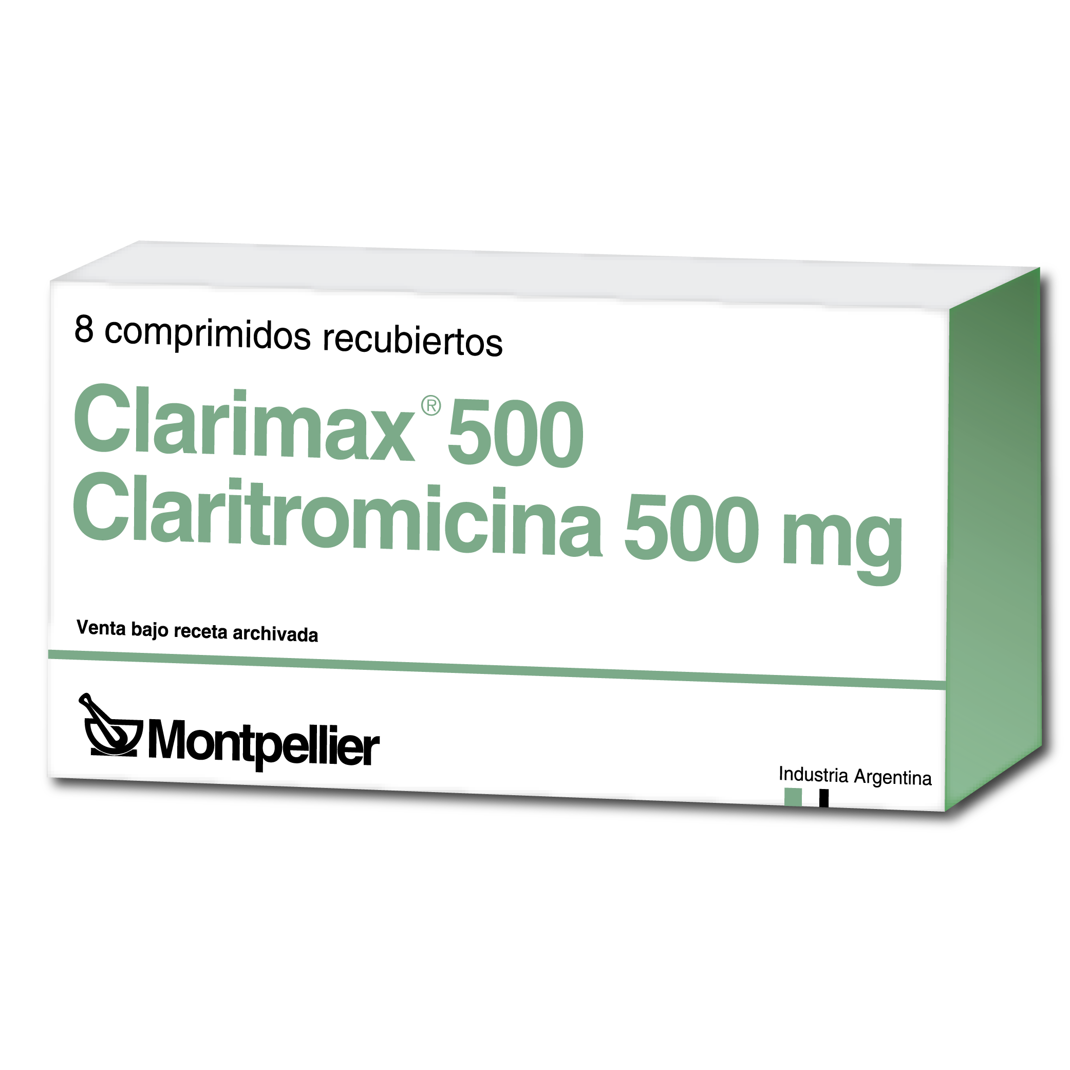 Clarimax 500 Claritromicina 500 mg Bagó Caja x 8 Comprimidos Recubiertos