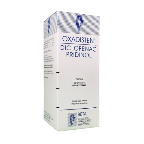 Oxadisten Pridinol Mesilato + Diclofenaco Dietilamina 0.34g/100g/1.45g/100g Beta Crema x 50 g