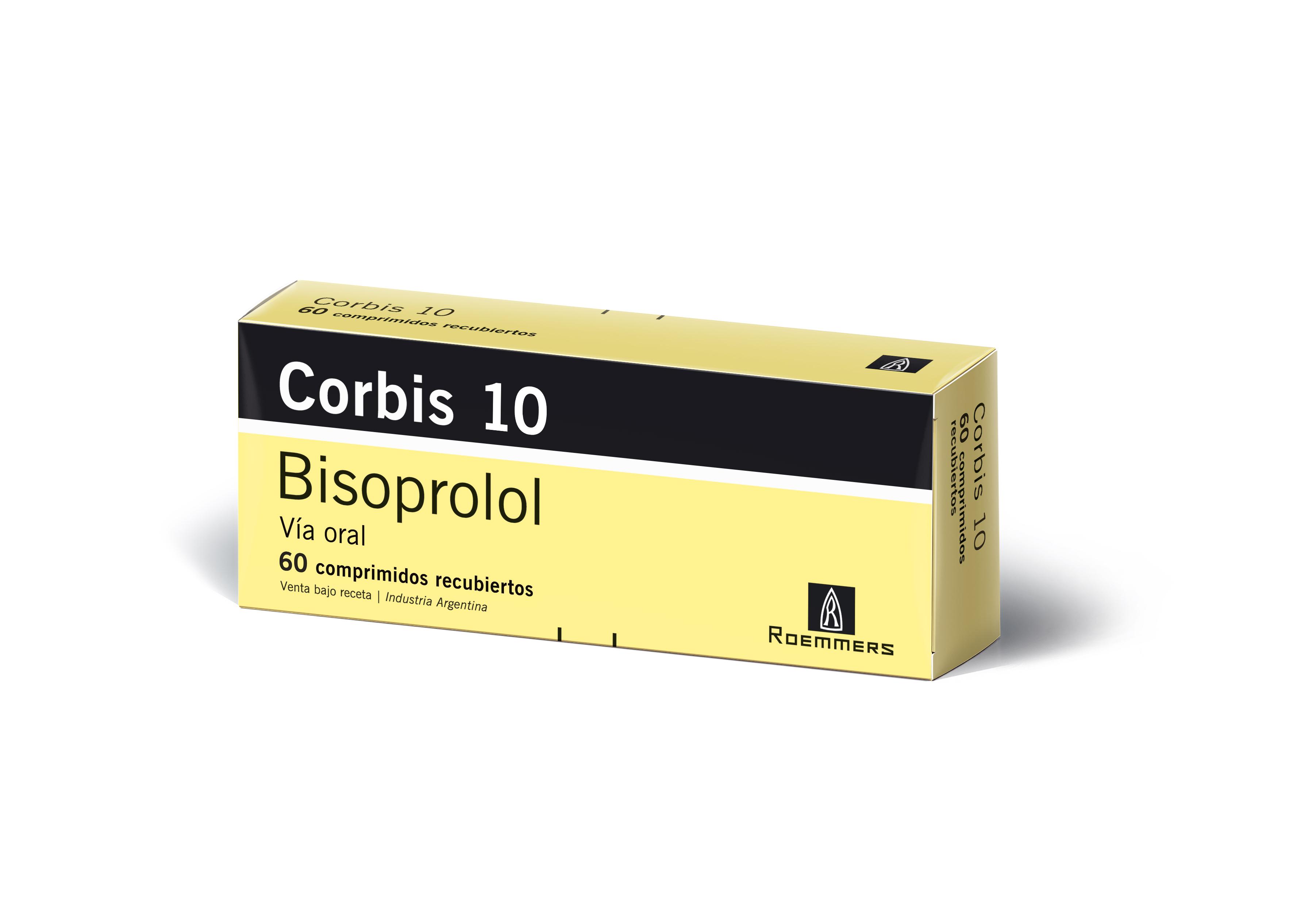 Corbis 10 Bisoprolol 10 mg Roemmers Caja x 60 Comprimidos