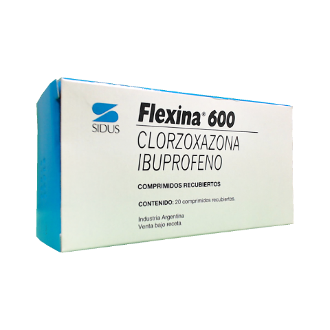 Flexina Ibuprofeno + Clorzoxazona 600mg/250mg Sidus Caja x 20 Comprimidos