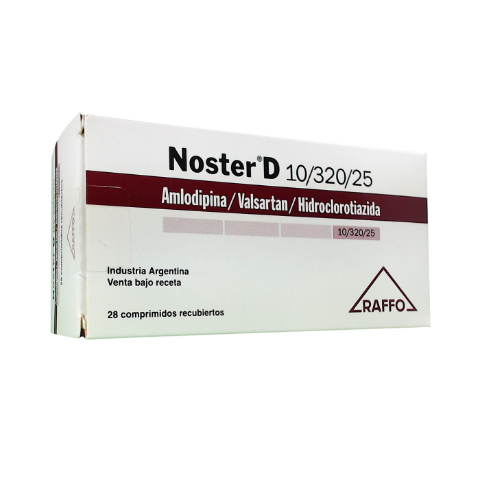 Noster D Amlodipino + Valsartan + Hidroclorotiazida 10mg/320mg/25mg Monte Verde Caja x 28 Comprimidos