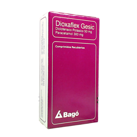 Dioxaflex Gesic Paracetamol + Diclofenaco Potásico 300mg/50mg Bagó Caja x 10 Comprimidos